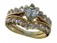 14kt Gold Heart Shape 3/4 ct Diamond Ring
