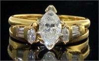 14kt Gold Marquise Cut 1.00 ct 2 pc Diamond Bridal