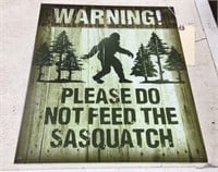 Sasquatch Don’t Feed Metal Sign