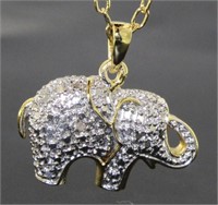 Diamond Accent Elephant Pendant
