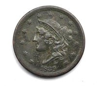 1839 Coronet Liberty Head Large Cent - Silly Head