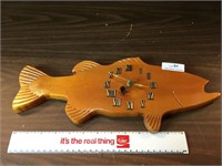 Hand Carved large Fish Wall Clock