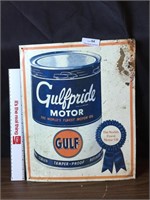 Gulf Pride Motor Oil Metal Sign