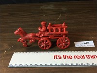 Small Cast Iron Fire Wagon  with Horse