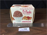 NOS St Charles Chocolate Ice Cream Container