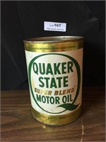 Vintage Quaker State Quart Motor Oil Can Full