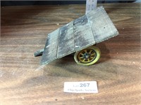 Antique Toy Wooden & Tin Litho Cart