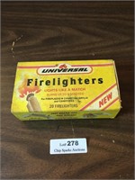 Vintage Universal Fire Lighters Box w/Some Inside