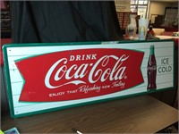 Large Coca-Cola Sign with Fishtail Logo
