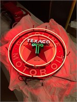 Texaco Neon Clock - Works - See Both Pics!