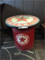 Vintage Look Texaco Metal Barrel Side Table