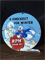Disney Donald Duck RPM Motor Oil Porcelain Sign