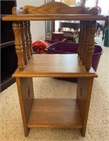 30" Tall Oak Stand Table
