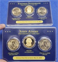 John Adams & Thomas Jefferson Coin Sets