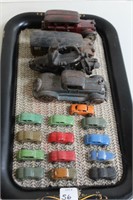 TRAY OF 13 SLUSH METAL CARS, AC WILLIAMS, HUBLEY