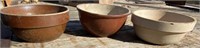 3 Stoneware Crock Bowls