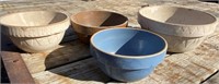 4 Stoneware Crock Bowls
