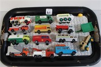 TRAY LOT OF 14 MATCHBOX LESNEYS & BUDGIE TOYS