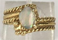 14K Gold Ring with Opal Colored Stone