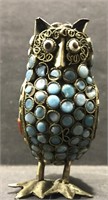 VINTAGE BRASS & STONE OWL