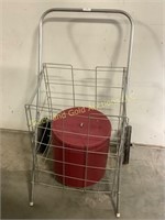 Wire Bag Cart & Round Leather Cannister