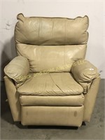 Off-white leather rocker/recliner