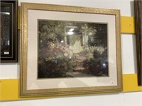 Large framed, matted Garden and Doorway print