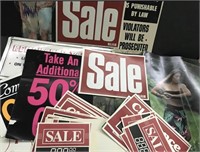 VINTAGE 1990S SALE SIGNS AND ADVERTISING
