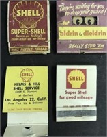 4 VINTAGE SHELL OIL MATCH BOKS AND THREAD
