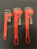 3 pipe wrenches.