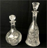 Crystal & Glass Decanters - Lot of 2