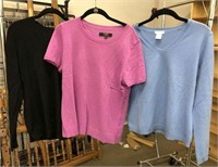 Ladies Cashmere Sweaters & Shirt - Lot of 3
