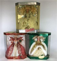 Happy Holidays Collector Barbie Dolls - Lot of 3