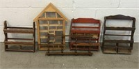 Wooden Display Wall Shelves - Lot of 5