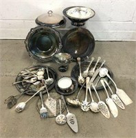Selection of Silverplate Flatware & Serving Pieces