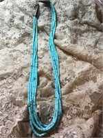 Vintage Turquoise Strand Bead Necklace Approx 21"