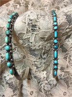 Turquoise & Silver Small Cuff Bracelets