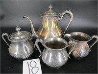 Four Piece Coffee Pot Set - Sterling Plated
