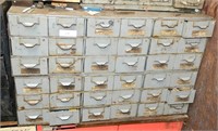 Metal Tool Storage Bins / Cabinet - Contents are
