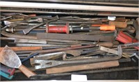 Drawer Lot of Chisels, Pry Bars and Files