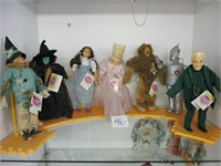 Lot (7) Wizard of Oz Dolls w/ Stands