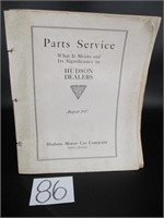Hudson Dealer Parts Service Manual - 1917