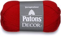 3 BALLS - Spinrite Patons Decor Yarn, Barn Red