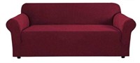 JINAMART High Stretch Couch Cover-Burgundy Red