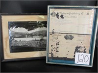 Lot (2) Framed Prints - Riverboat & Receipts