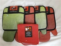 (New) Oven Mitts & Dish Cloth Set L12C