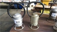 2 x railroad hand lanterns