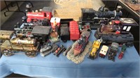 box of toy/decorative train engines