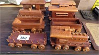 wooden child's train set