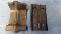 2 tie plates & unidentified piece of iron